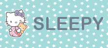 Hello Kitty name tag Sleepy design
