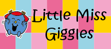 Mr Men and Little Miss name tag Little Miss Giggles design