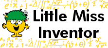 Mr Men and Little Miss name tag Little Miss Inventor design