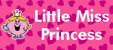 Mr Men and Little Miss name tag Little Miss Princess design