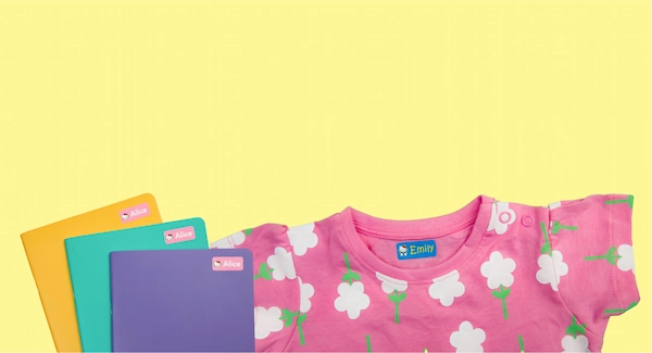 Personalised name stickers banner