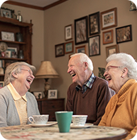Care home resident being supported