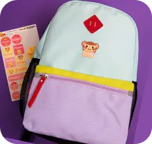 maxisticker on backpack