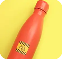 maxisticker on bottle