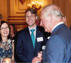 Lars B Andersen receives Queen's Award from Prince Charles at Buckingham Palace